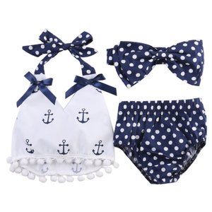 Baby Croptop and Diaper Cover and Headband Set (size 24 months)